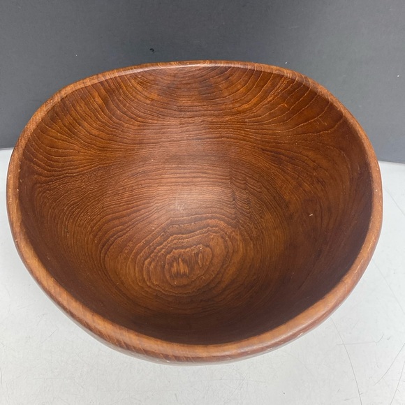 Good Wood Genuine Teak Made in Thailand Salad Serving Bowl Set Utensils 5 Piece - Picture 4 of 17